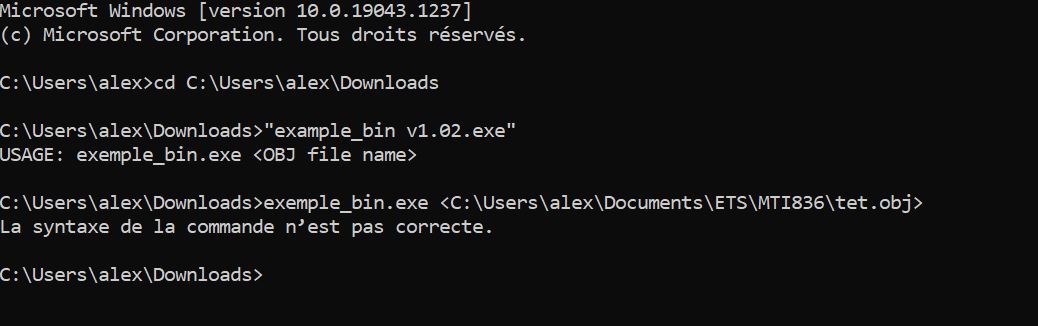 Terminal exécutable