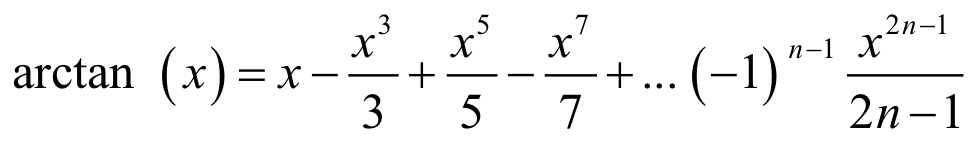 Série de calcul de l'arc tangente.